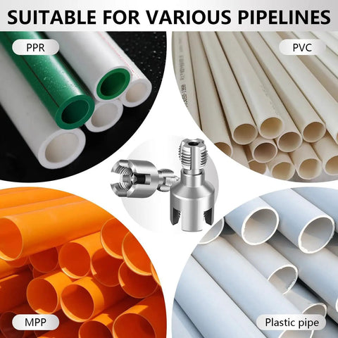 Electric Drill PVC Pipe Threader Kit For Half Inch And Three Quarter Inch Pipes, threading various pipe types