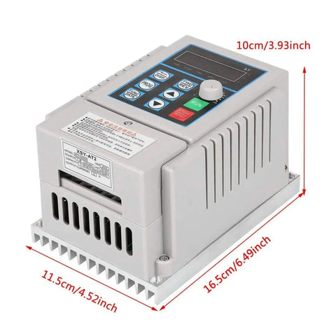 Versatile Variable Frequency Drive For 0.45KW Single Phase Motors 220V 2.5A VFD Speed Controller with dimensions labeled