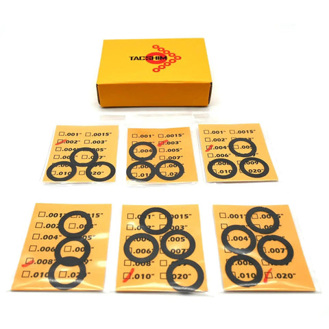 Black Coated 1/2-28 Barrel Shim Kit for .223 and 5.56 Caliber, 20 Pack, Stainless Steel Shims With Six Thicknesses for Pro-Grade Indexing