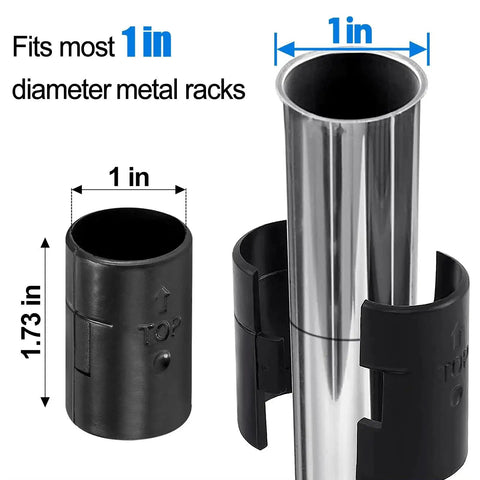 72 Pcs Wire Shelf Clips for 1 Inch Posts, black plastic lock clip replacements attached to metal post for shelving systems