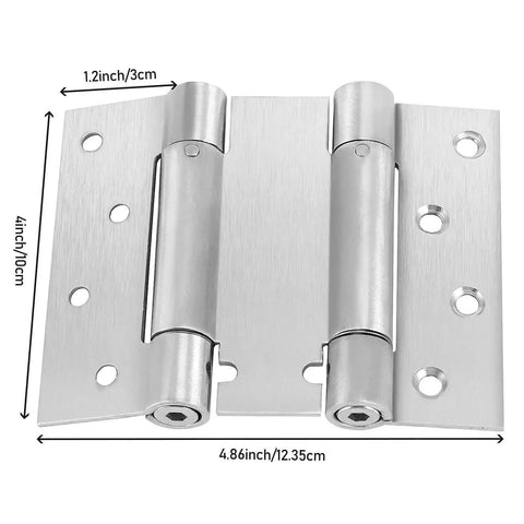 4 Inch Double Action Spring Door Hinges Heavy Duty Stainless Steel Ball Bearing Self Closing with Screws Visible