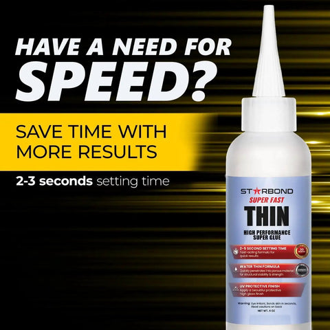 Premium Instant CA Glue For Woodturning And Inlay Projects, Super Fast Thin Formula With Extra Cap And Microtips, 4 Ounce Starbond