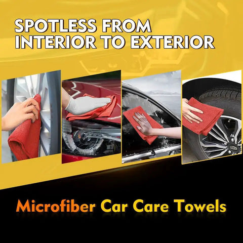 Red Microfiber Towels Bulk Pack 100 Reusable Cleaning Cloths For Cars Home And Kitchen Ultra Absorbent Lint Free And Scratch Free