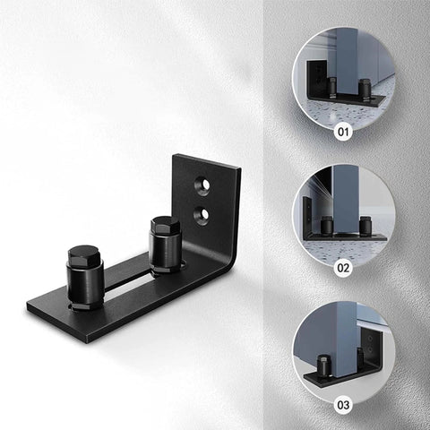 Sliding Barn Door Guide System With Bottom Pocket Track And Rollers Heavy Duty Adjustable Hardware Kit installed views