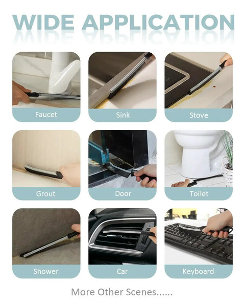 Wide application of Hard Bristle Crevice Cleaning Brush For Grout And Tight Gaps Non Slip Handle in various cleaning scenarios.