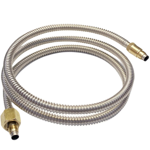 Pilot tube assembly, MCAMPAS stainless steel 1/4 in x 36 in with brass compression fittings M10x1 for gas appliances
