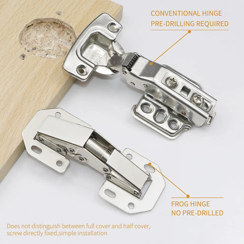 Two Pack Hidden Hinges For Frameless Cabinet Doors 90 Degree Concealed Surface Mount Hinges Fits Door Thickness 0.6 To 1 Inch