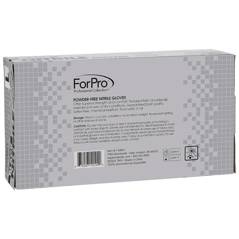 Back view of packaging for Black Nitrile Gloves 4 Mil Large 100 Count Chemical Resistant Food Safe