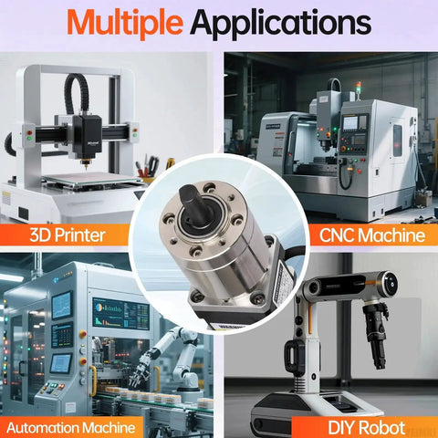 Geared Nema Fourteen Stepper With Integrated Planetary Gearbox 100 To 1 Ratio used in 3D printer, CNC, automation, and DIY robot