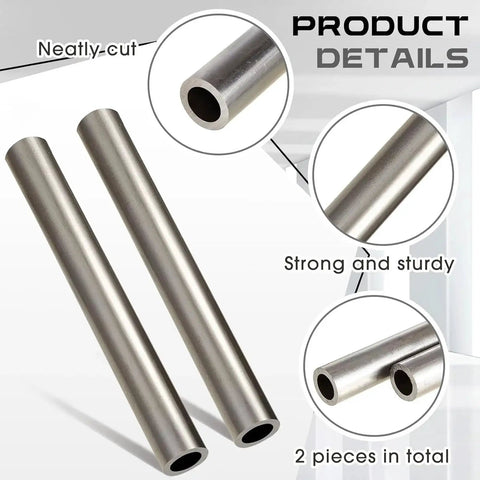 Two Pack Three Quarter Inch Cold Rolled Steel Tubes Seamless Round Tubing Heavy Duty Built To Last 6 Inch Length Outer Diameter 0.75 Inch