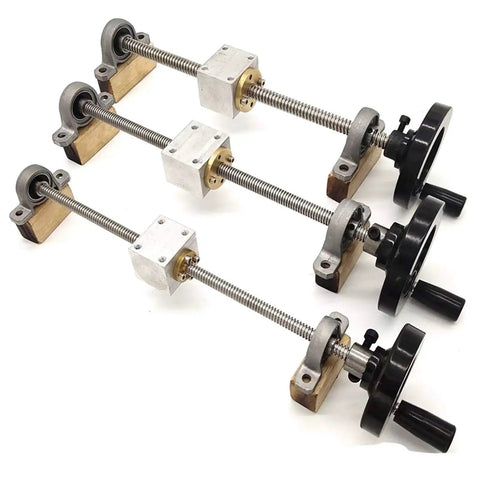 T8 Lead Screw Set With Hand Wheel And Trapezoidal Screw Rod 400mm Horizontal Housing Brass Nut Anti Backlash 2mm Nut Pitch for CNC