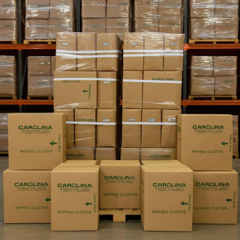 Boxes of White Cotton Wiping Rags Set Made From Premium T Shirt Material Lint Free Cleaning Cloths For Automotive Detailing