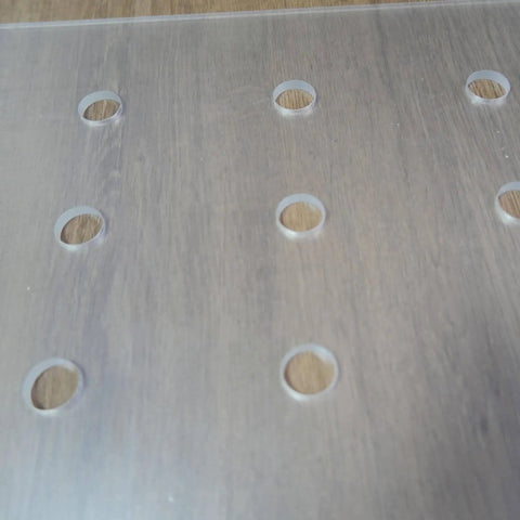 Transparent Acrylic Dog Hole Router Template Jig for Woodworking Pro Grade One Quarter Inch Thick Precision Drill Guide Board