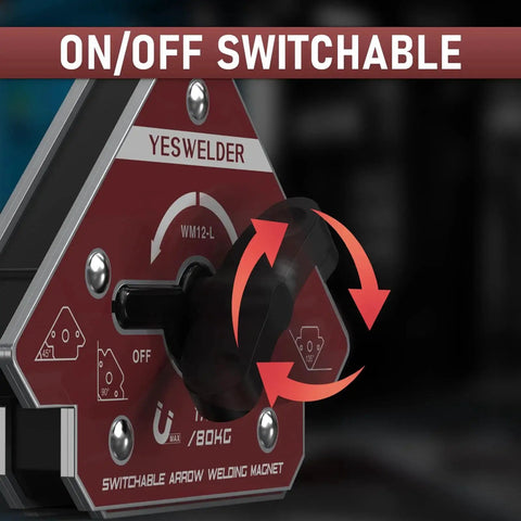Heavy Duty Welding Magnet With 176Lb Holding Power YesWelder On Off Switch Arrow Shaped Angle Holder Multi Angle Welding Accessory