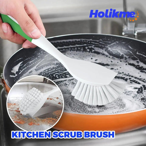 Hand scrubbing pan with kitchen brush from 6 Pack Kitchen Brush Set Dish Brushes Scouring Pad Wire Brush Gap Brushes