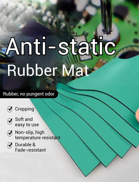 33 Ft Rubber ESD Soldering Mat Roll Anti Static Grounding Desk Mat For Phone And PC Repairs High Temperature Resistant