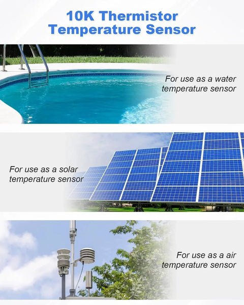 10K Thermistor Temperature Sensor With 15 Foot Cable Plug And Play For Hayward Salt Chlorine Generators AquaLogic ProLogic Compatible Pool Sensor GLX PC 12 KIT Replacement Fits Goldline Control Panels