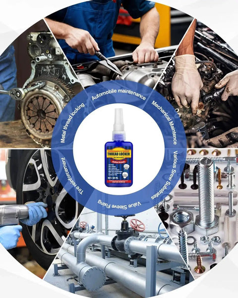 Blue Thread Locker Medium Strength For Nuts Bolts And Fasteners Removable Anaerobic Adhesive This 50ml Bottle with mechanical images