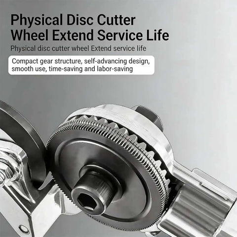 Close-up of physical disc cutter wheel, gear structure, for Drill Nibbler Sheet Metal Cutter Attachment Turn Your Drill Into A Fast Smooth Cutting Beast For DIY Projects And Home Repairs With Sparks Free Safe Edges And Quick Precise Cuts For Light Metalwork In Workshops