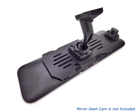 Rear View Mirror Metal Back Plate Panel With 13.5 By 6 Cm Screw Spacing, dash cam mount arm shown in black finish