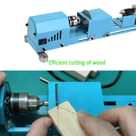 Mini Wood Lathe Machine Multi Purpose Upgraded And Lengthened Processing Diameter Two Inch Eleven Inch For Turning Cutting Sanding Polishing Wood With Pro Grade Customized Tool Accessories And Easy For Beginners In Home Workshop