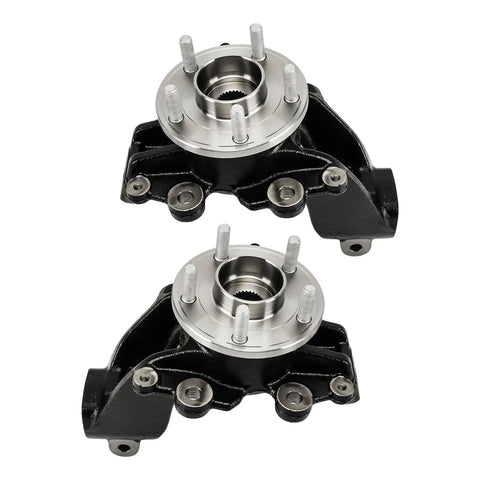 Beefy Front Steering Knuckle And Wheel Bearing Hub Assembly Set For Ford Focus 2012 To 2018 Two Piece Passenger And Driver Side With Seals Lock Rings And Axle Nuts Included