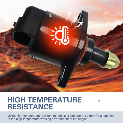 Icyfond idle air control valve, black automotive stepper motor with metal nozzle and mounting flange.