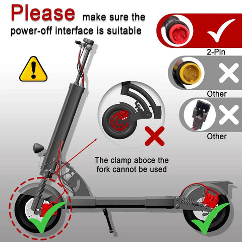 Bucklos Zoom HB876E e-bike hydraulic disc brake kit with aluminum lever and red 2-pin caliper, installed on front fork