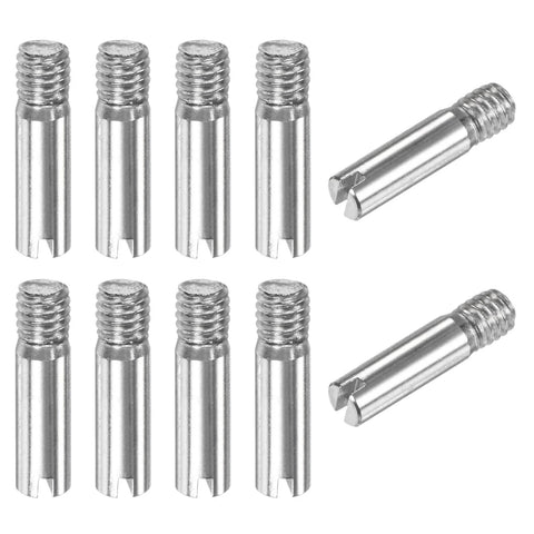 10 Pack M4 16mm Slotted Cylindrical Pin Dowel Set in 304 Stainless Steel External Thread Locating Pins for Metalworking and Woodworking Projects