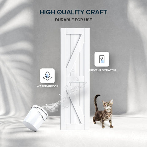 Double 24In By 84In Barn Door Kit With 8Ft Sliding Hardware And Handle Included, water splashing, cat, product features