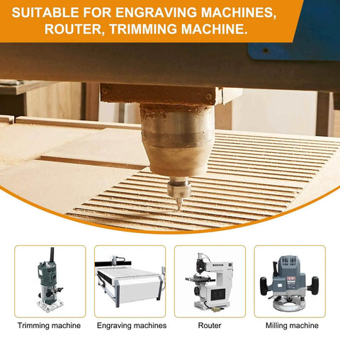 Two Pack Point Cutting Roundover Router Bit Seven Sixteen Inch Radius Quarter Inch Cutting Diameter Seven Eighth Inch Shank Forty Six Millimeter Length Two Flute CNC Woodworking Bit For 2D And 3D Carving Engraving in CNC machine setup