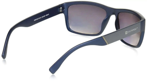 Side view of Vintage Rectangular Sunglasses For Men UV400 Protection, Classic Style Shades With 59mm Frame, Matte Blue finish