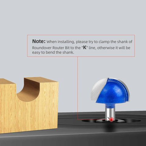 Round nose router bit from 8 Piece Cove Box Round Nose Router Bit Set With 1 Quarter Inch Shank Carbide Tipped Core Box Router Bits for DIY.