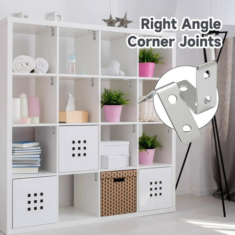 Heavy Duty L Bracket Corner Braces 20 Pack 1.5 Inch Right Angle Mounts For Wood Shelves Cabinets And DIY With Zinc Plated Screws