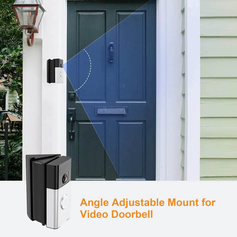 Adjustable Doorbell Angle Mount 30 To 55 Degree Tilt For Video Doorbell 1 2 3 4 Pro Wired Battery Pro installed on door frame