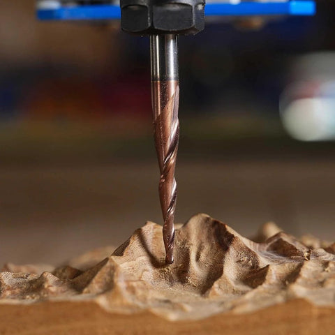 Carbide Milling Cutter Set 4 Piece Dual Edge Taper Ball End For 3D Relief Engraving Wood Aluminum Copper CNC Machining Tools Metal Engraving Toolkit Pro carving wood