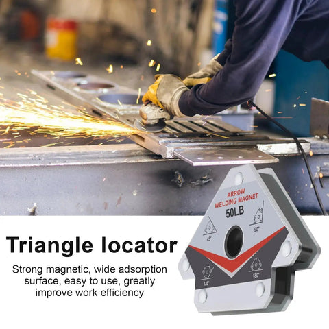 Image of a Beefy 50Lb Welding Magnets Set Of 4 For Angled Positioning And Hands Free Hold By GUTIMORE Magnetic Welding Holders.