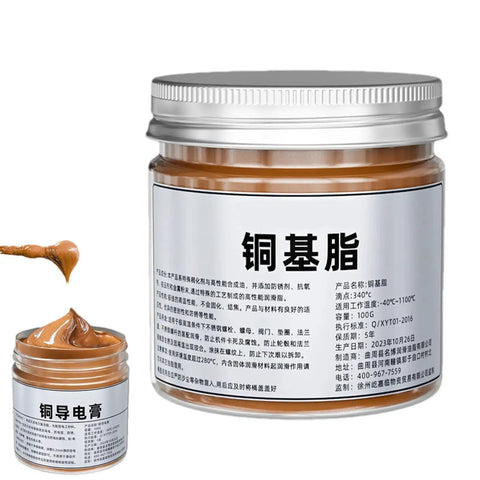 Copper Paste Anti Seize Lubricant For Heavy Duty Automotive Use High Temperature Multipurpose Paste shown in jar