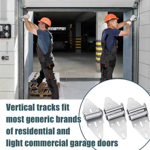 Workers installing All In One Garage Door Replacement Parts Kit 45 Piece Set with tracks and brackets for 7 ft door
