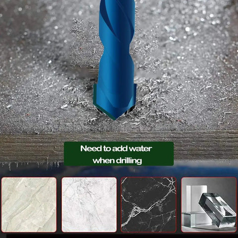 Close-up of blue masonry drill bit from 10 Piece Blue Masonry Drill Bit Set Pro Grade For Concrete Brick Ceramic Tile Glass