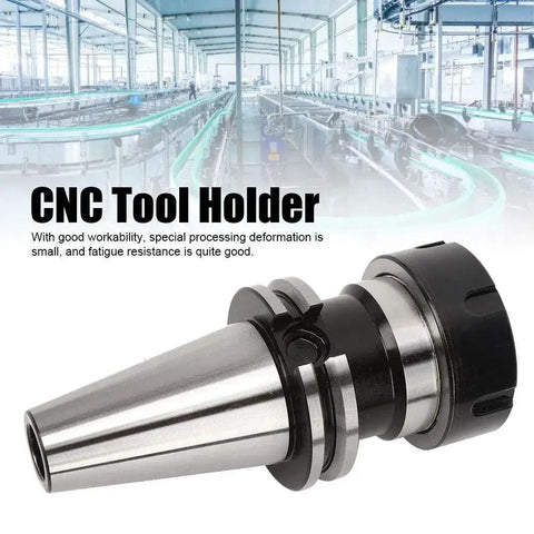 CAT40 ER40 80 CNC Tool Holder Lathe Collet Chuck shown in a factory setting, emphasizing durability and precision for industrial metalworking projects.