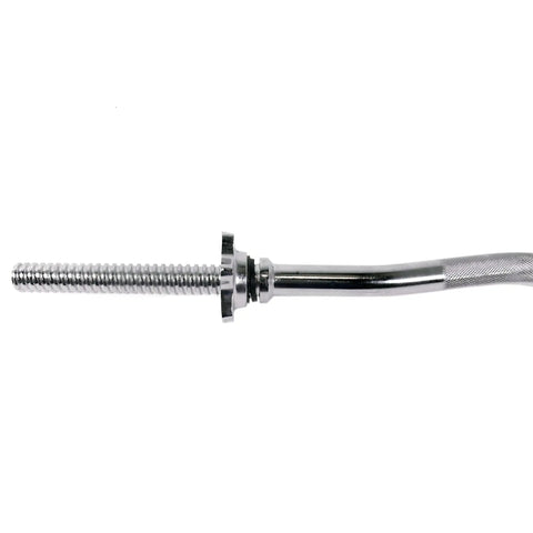 1 Inch Threaded Curl Bar With Collars For Standard Plates, Solid Steel Chrome Finish, Dual Grip Positions To Target Biceps And Triceps