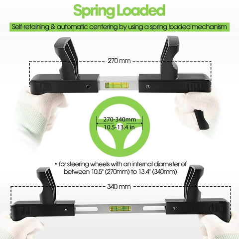 Universal Steering Wheel Level Alignment Tool For Cars Vans And Trucks - Spring Loaded, Fits Inner Diameter 270mm To 340mm