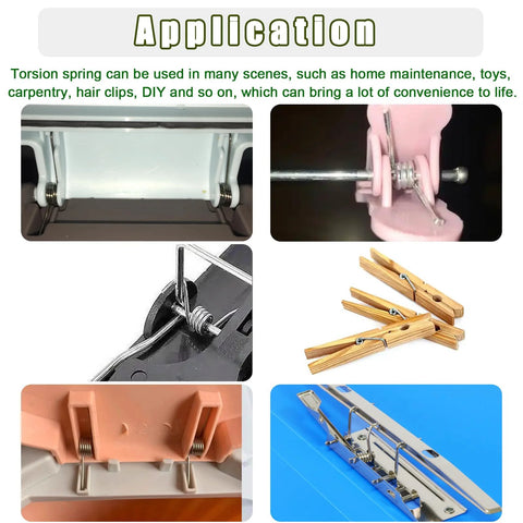 Ruibapa torsion springs assortment kit, 50 pcs, 15 sizes, 304 stainless steel for home repairs and DIY