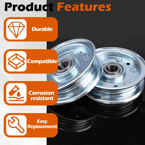 Two Pack Finish Mower Idler Pulley Replacement for RFM Series Mowers Fits 4 Foot 5 Foot And 6 Foot Mowers With Single Belt
