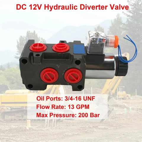 High Performance Hydraulic Solenoid Diverter Valve For Seamless Switching Between Circuits DC12V 13GPM SAE Ports 200 Bar Max Pressure