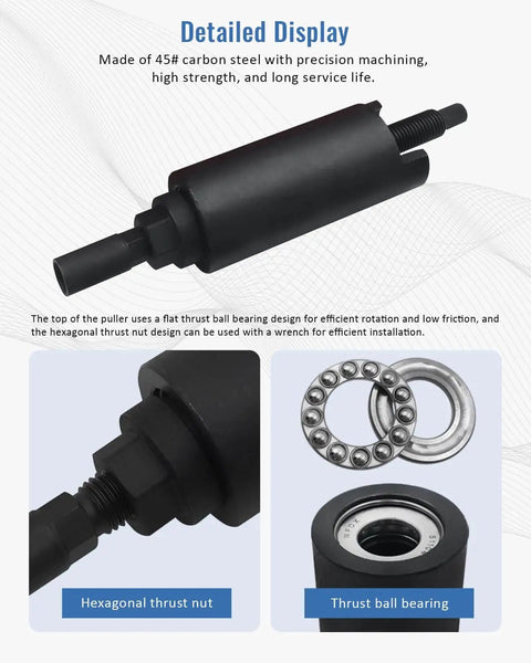Drive Shaft Puller Extractor Tool Set For Cars, 7 Piece Removal Kit With Six Adapters M16 M20 M22 M24 M27 M30, detailed display