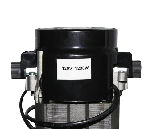 LifeSupplyUSA central vacuum motor, black housing, 120V 1200W, metal mounting flange with wires
