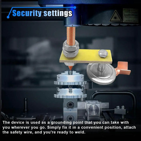 Heavy Duty Welding Magnetic Ground Clamp Set With Copper Tail shown in secure welding setup