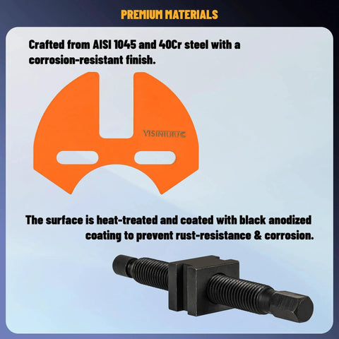 Universal Wheel Hub Removal Tool Set; Bearing Puller crafted from AISI 1045 and 40Cr steel with corrosion-resistant finish for cars and trucks.